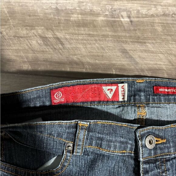 Women’s Vintage Guess Jeans Y2K Flared Pants Strach Denim Size 31 - Picture 4 of 7